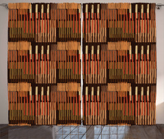 Geometric Stripes Design Curtain