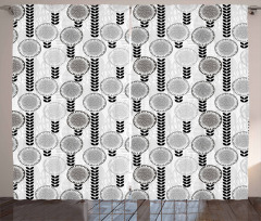 Greyscale Spring Bloom Curtain