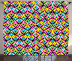 Rhombus Composition Curtain