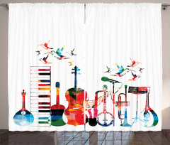 Colorful Instruments Curtain