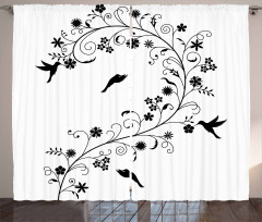 Curves Swirls Bird Curtain