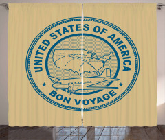 United States Map Plane Curtain