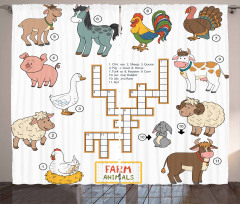 Crossword Farm Animal Curtain