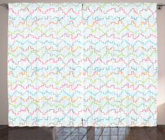 Pixel Zigzag Waves Curtain