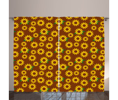 Cartoon Blossoms Curtain