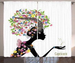 Floral Woman Curtain