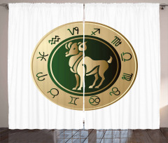 Circle Aries Art Curtain