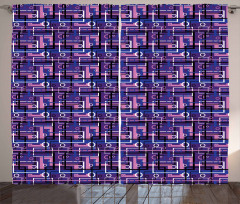Maze Shapes Circles Curtain