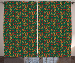Ornate Tomatoes Art Curtain