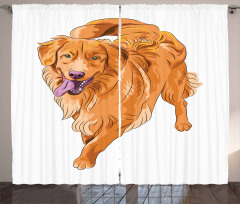 Playful Dog Curtain