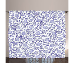 Japanese Bluebell Motif Curtain