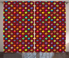 Colorful Rhombuses Curtain