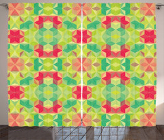 Mosaic Cubes Hexagon Curtain
