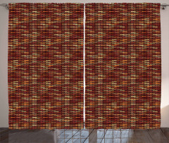 Brick Wall Earthy Colors Curtain