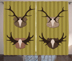 Deer Mous Horns Trophy Curtain