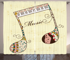 Keyboard Musical Note Curtain