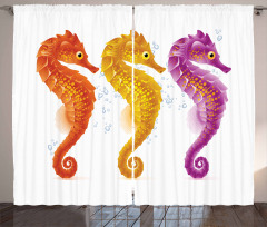 Seahorse Marine Tones Curtain