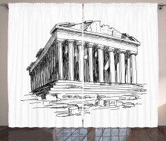 Greek Pantheon Sketch Curtain