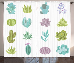 Tropical Desert Plants Curtain