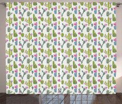 Saguaro Plant Floral Curtain