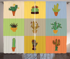 Botanical Cactus Flower Curtain