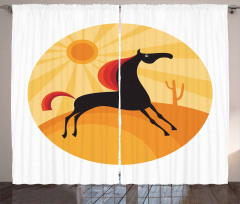 Abstract Animal Desert Curtain