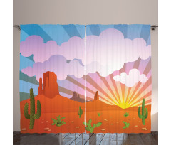 Abstract Desert Sunset Curtain