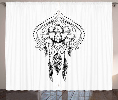 Doodle Paisley Design Curtain