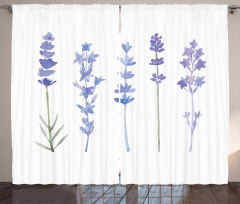 Watercolor Rural Herbs Curtain