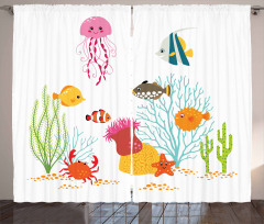 Cartoon Underwater Coral Curtain