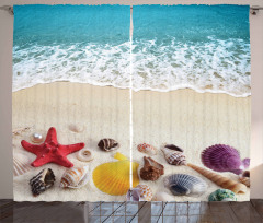 Sea Shells on Sandy Coast Curtain