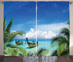 Palm Beach Fishing Boats Curtain