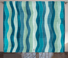 Grunge Wave Pattern Curtain