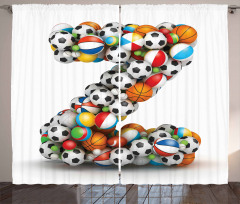 Colorful Sports Balls Curtain