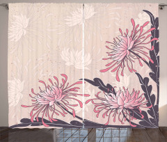 Chrysanthemum Bloom Curtain