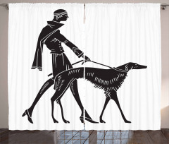 Fashion Woman Dog Curtain