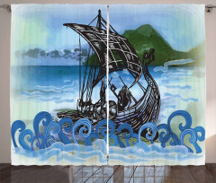 Drekar Boat Warrior Sea Curtain