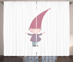 Cartoon Gnome Under Rain Curtain