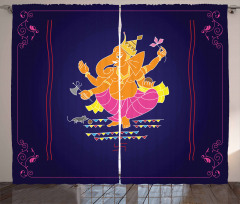 Elephant Illustration Curtain