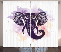 Watercolor Elephant Curtain