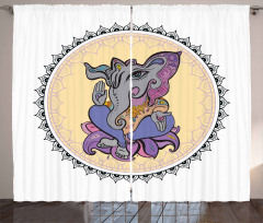Mandala Circle Folkloric Curtain