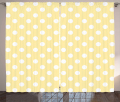 Retro Polka Dots Yellow Curtain