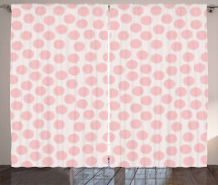 Hand Drawn Dots in Pink Curtain