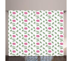 Modern Style Pink Blossoms Curtain