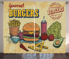 Burger Ingredients Curtain