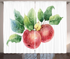 Green Leaves and Fruits Curtain