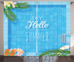 Summer Season Slogan Curtain