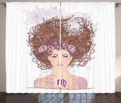 Floral Young Girl Curtain