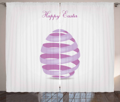 Ornate Ribbon Egg Shape Curtain