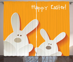 Happy Easter Bunnies Curtain